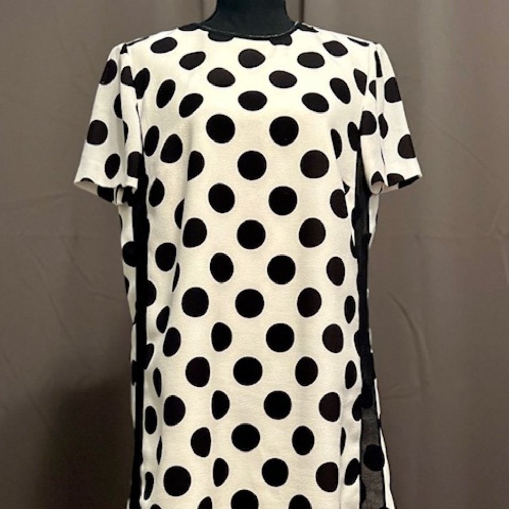 Tahari Shift Dress Polka Dot Sz 10